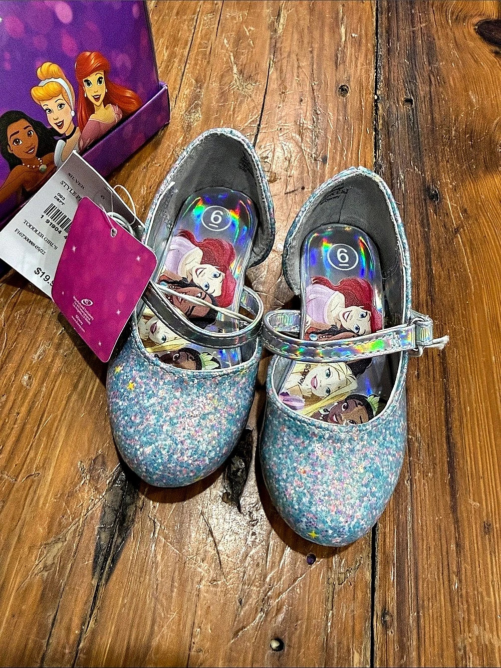 Disney Princess Ballet Glitter Ballet Flats Girls Size 6 NWT